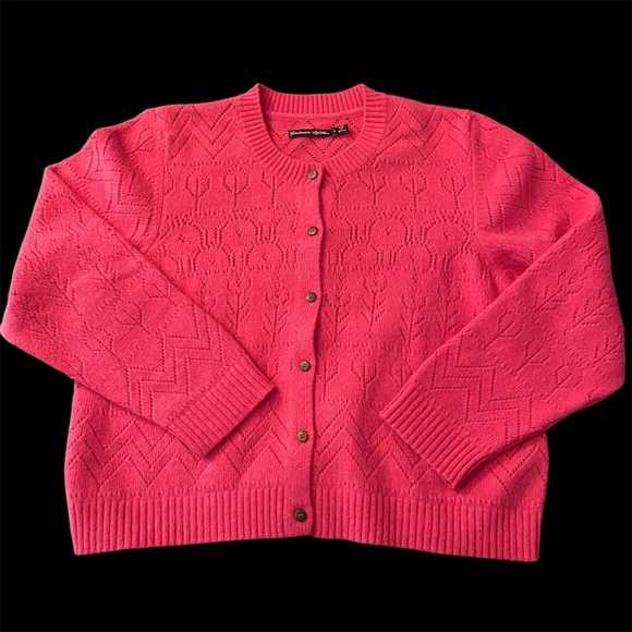 GUNDRUN SJODEN Cardigan Woolen Sweater Pink - Picture 1 of 5